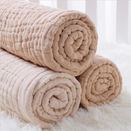 6 Layers Bamboo Cotton Baby Receiving Blanket Infant Kids Swaddle Wrap Sleeping Warm Quilt Bed Cover Muslin 211105