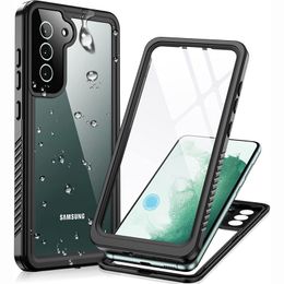 IP68 FS Waterproof Cases Diving Swimming Built-in Screen Protector Shockproof Dustproof Heavy Duty Full Body Underwater Protective For Samsung S22 Plus Ultra