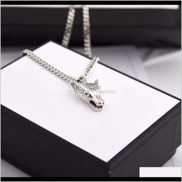 Pendant Necklaces & Pendants Jewellery Drop Delivery 2021 Style Wolf Head For Unisex Top Quality Sier Plated Chain Personality Charm Necklace F