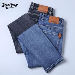 mens dress jeans UK - Autumn Men Jeans Denim Mens Slim Fit Plus Size 28-40 Big And Tall Pants Thin Joggers Dress Jean Homme Men's