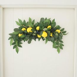 Decorative Flowers & Wreaths Artificial Greenery Swag Front Door Wreath Decor With Berry And Leaves Wall Hanging Garland For Home Tabl