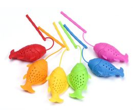 Bag Style Silicone Tea Strainer Herbal Spice Infuser Filter Diffuser Kitchen AccessoriesSilicone Cute Fish Fishing Shape Tea Leaf Herbal