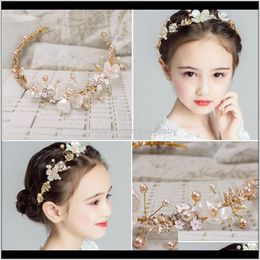 Jewelry Drop Delivery 2021 Baby Luxury Pearl Headbands Girl Wedding Bands Children Hair Accessories Christmas Boutique Party Supplies Gift 8N