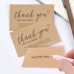 Greeting Cards 30PCS Online Retail Cardstock Package "Thank You For Your Order" Postcards Labels Kraft Paper Express Appreciate