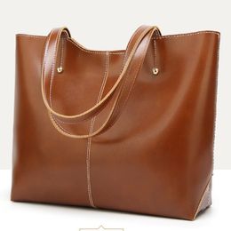 HBP Bag Womens Ladies Purses Handbags Oil Wax Leather Large Capacity Totes Bags Casual Women Shoulder Bags