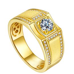 Mens Rings Crystal Open men's ring diamond finger plated bright flash sand Lady Cluster styles Band