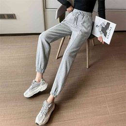 Fashion Spring And Summer Feet Harem Pants Leisure Corset Sports Student Capris Women's Loose Thin Small 210507