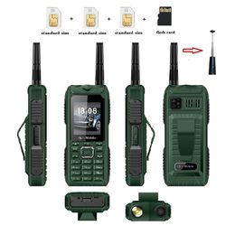 Unlocked Good Signal Durable Outdoor Large Power Mobile Phone Flashlight Flexible Antenna Tri 3 Three Sim Card Powerbank Whatsapp Quick Dial Torch Cellphone