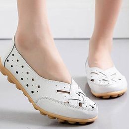 Women Flats Genuine Leather Women Shoes With Low Heels Loafers Slip On Flat Shoes Soft Women's Flat Shoes Walking Driving Shoe C0410