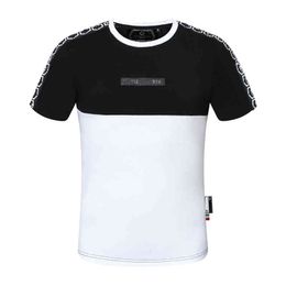 New style PP T-shirt, pure cotton T, slim fit, stitching, round neck, breathable, comfortable, elastic, high quality G1217