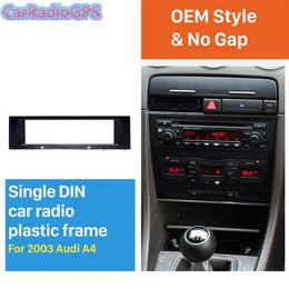 Black 1Din Car Radio Fascia refitting Frame Mount Kit for 2003-Audi A4 CD Trim Stereo Interface Installation Panel