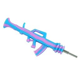 AK47 Silicone Smoking Pipes with 10mm Titanium Nail tobacco smoke hookahs bong