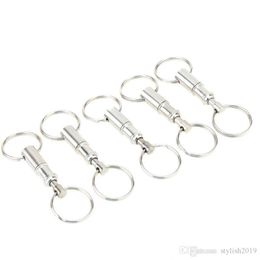 Premium Quick Release Pull-Apart Key Removable Handy Keyring Detachable Keychain Accessory with Two Split Rings TO243