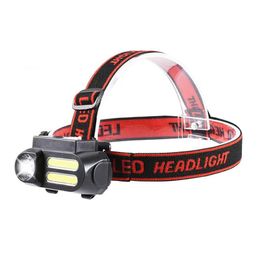 LED Headlamp COB Work Light 4 Lighting Mode Waterproof Headlight Powered By 18650 Battery suit for Night Lighting