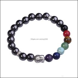 Beaded, Strands Jewelryseven Chakras Buddha Head Gemstone Bracelets For Men And Women Fashion Jewellery Drop Delivery 2021 Qys2B