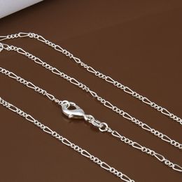 10pcs/Lot 2mm Figaro Chain 925 Sterling Silver designer jewelry Necklace Chains with Lobster Clasps Size 16 18 20 22 24 26 28 30 Inch