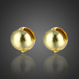 Hoop & Huggie Minimalist Ball Chunky Earrings Accessories For Women Gold Filled Jewellery Metal Ear Ring Charm Gift Girlfriend