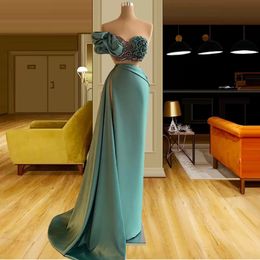 Evening Dresses High Split Sweetheart Mermaid Prom Dress Sequins Top Ruched Formal Gowns Vestido De Novia