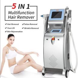 Directly effect5 in 1 OPT IPLlaser hair removal Nd Yag laser New System Epilator OPT tattoo acne pigment wrinkle vascular remove skin rejuvenation machine