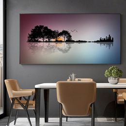Modern Prints Canvas Art Painting Wall Art Posters Abstract Landscape Like a Guitar Picture for Living Room Cuadros Home Decor