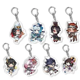 Onmyoji Keychain Women Cartoon Key Chain Man Cute Acrylic Tamamo No Mae Key Holder for Pants Creative Fashion Metal Porte Clef