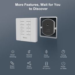 -Sonoff D1 WiFi Smarts Controls Dimmer Switch DIY Smart Home Mini Modulo Interruttore Regolare la luminosità della luce APP / Voice / RM433 RF Telecomando