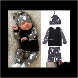 Sets Baby Maternity Drop Delivery 2021 Cute Infant Baby Girl Boy Clothes Deer Tops Tshirtpants Leggings Hat 3Pcs Outfits Kids Clothing Set 02