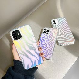 Laser Double Layer Pattern Cases For iPhone 12 Mini 11 Pro XS MAX XR 8 7 Plus Shockproof Hard Phone Cover