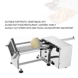 Electric Commercial Kitchen Potato Chip Cutter French Fries Cutting Machine Stainless Steel Vegetable Fruit Shredding Slicer