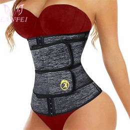 LANFEI Neoprene Slimming Waist Trainer Corset Womens Weight Loss Cinchers Trimmer Workout Fitness Sauna Sweat Body Shapers Belt 220307