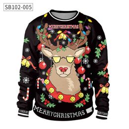 New Unisex Men Women 2021 Ugly Christmas Sweater For Holidays Santa Elf Christmas Printed Novelty Autumn Winter Blouses Clothing Y1118