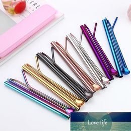 304 Stainless Steel Straw Set Pearl Milk Straight Tube Beverage Curved Cleaning Brush Box Color Set Stainless Steel Straw1