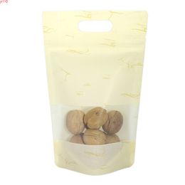 Zip Lock Plastic Bags Matte Mylar Paper Hang Hole Stand Up Pouches Snack Nuts Reusable Ziplock With Clear Windowgoods