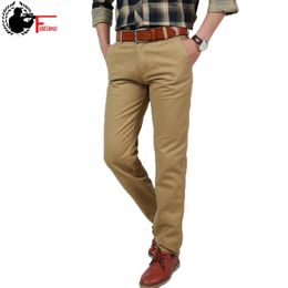 Men's Pants Pockets Full Length Loose 100% Cotton Long Pants Men Khaki Cargo Pants Men Army Male Straight Trousers size 38 40 42 210518