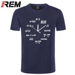REM 100% cotton math clock print funny men T shirt casual short sleeve o-neck t cool summer t- s tee 210629