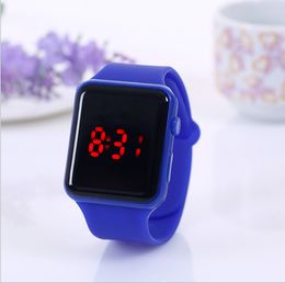 Designers Childrens Led Watch Creative Square Dial Fashion Luminous Watches Students Candy Colorful Jelly Electronic Digical Wristwatches