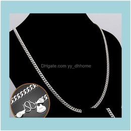 Chains Necklaces & Pendants Jewelrychains Fashion Man 925 Sier Necklace Real Solid Thick 100% Pure Cuban Whip Chain 6 Mm 26 Inches Wholesale