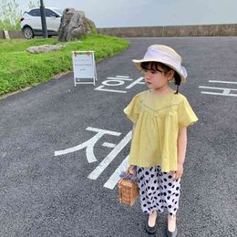Summer Arrival Girls Fashion Dot 2 Pieces Suit Top+pants Baby Girl Clothes 210528