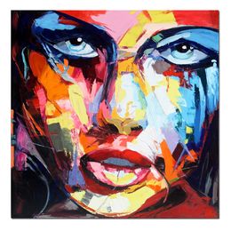 Francoise Nielly Palette knife portrait Face Oil painting Hand painted Character figure canvas wall Art picture for living room Face1083