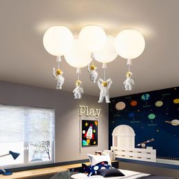 Pendant Lamps Frosted Space Balloon Lamp Children's Room Chandelier Nordic Creative Cartoon Decoration Boys And Girls Bedroom Led Ceiling