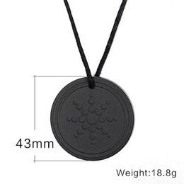 Pendant Necklaces Quantum Science Scalar Energy Necklace Round For Men Woman Tourmaline Volcanic Stone Jewellery