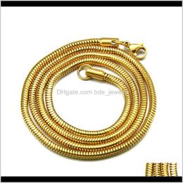 Chains Necklaces & Pendants Jewelrypromotion In Stock M Width Stainless Steel Round Golden Sier Necklace Ornaments 60Cm Distribution Chain Dr