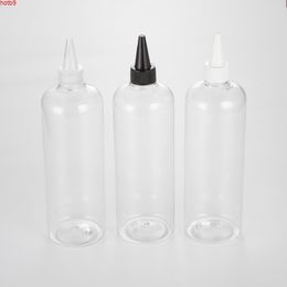 Transparent 500ml X 20 Pointed Mouth Top Cap Plastic Bottle DIY Painting Containers Empty PET Bottles Jam Bottleshigh qty