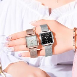 Wristwatches Luxury Female Watch Temperament White Collar Square Ladies High Quality