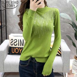 Autumn Long Sleeve Sweater Women Korean Half High Collar Pullovers Plus Size Solid Regular Winter Clothes Women 6219 50 210527