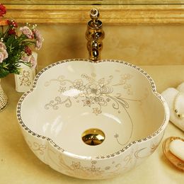 Europe style Art Counter Top ceramic vitreous china wash basin bathroom sinks