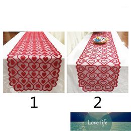 Heart Pattern Reusable Table Cloth Restaurant Wedding Practical Decoration Washable Kitchen Home Runner Valentine Day DIY Lace1