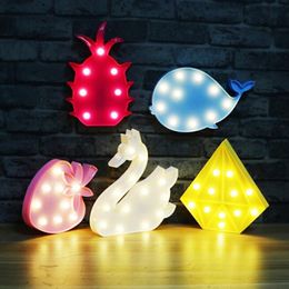 3D LED Wall Night Lights Dolphin Bear giraffe Marquee Leds Home Decor Luminaria Wal lTable Desk Lamp light