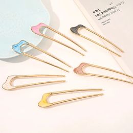 Fashion Metal Hair Sticks for Women Shell Hair Clip Pins Minimalist U Shape Girls Hairpins Hair Bun Maker Headwear Accessories