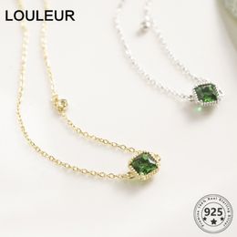 Louleur Fashion Design 925 Sterling Green Zircon Anklets For Women Summer 2021 Trend Silver 925 Jewellery